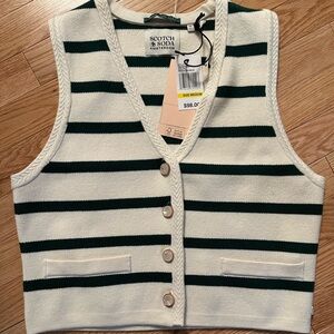 Scotch & Soda green striped sweater vest